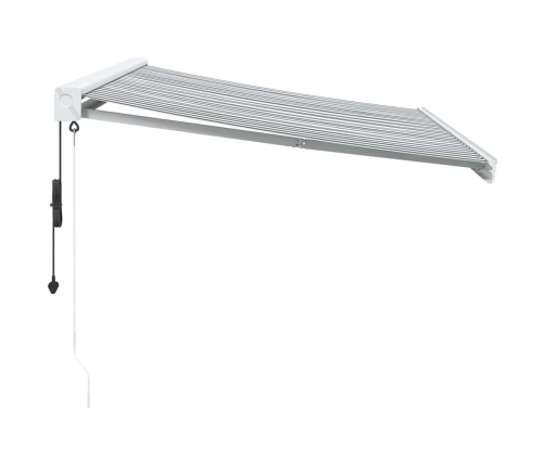 Toldo retráctil aluminio y tela gris antracita y blanco 3x2,5 m