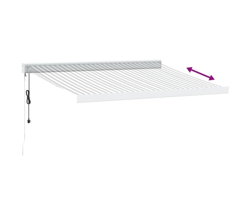 Toldo retráctil aluminio y tela gris antracita y blanco 3x2,5 m