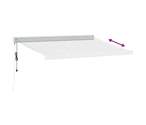 Toldo retráctil aluminio y tela antracita y blanco 3,5x2,5 m