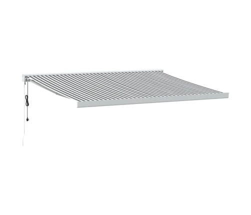 Toldo retráctil aluminio y tela gris antracita y blanco 4x3 m