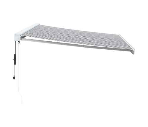 Toldo retráctil aluminio y tela gris antracita y blanco 4x3 m