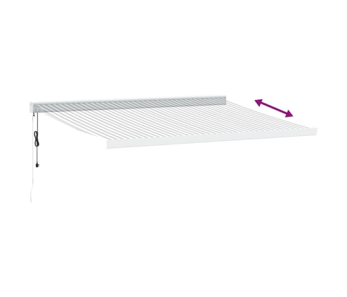 Toldo retráctil aluminio y tela gris antracita y blanco 4x3 m