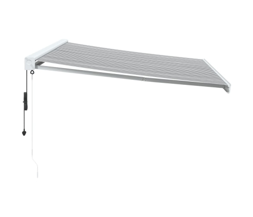 Toldo retráctil aluminio y tela gris antracita y blanco 4,5x3 m