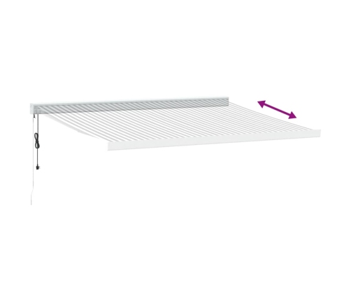 Toldo retráctil aluminio y tela gris antracita y blanco 4,5x3 m