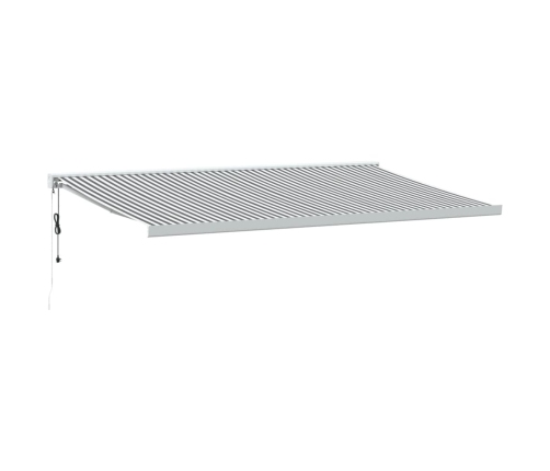 Toldo retráctil aluminio y tela gris antracita y blanco 5x3 m