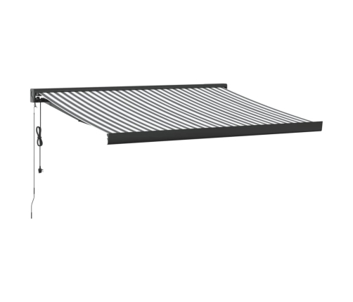 Toldo retráctil aluminio y tela gris antracita y blanco 3x2,5 m