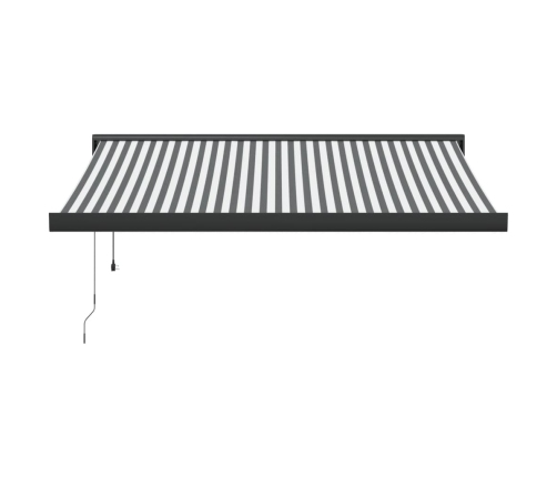 Toldo retráctil aluminio y tela gris antracita y blanco 3x2,5 m