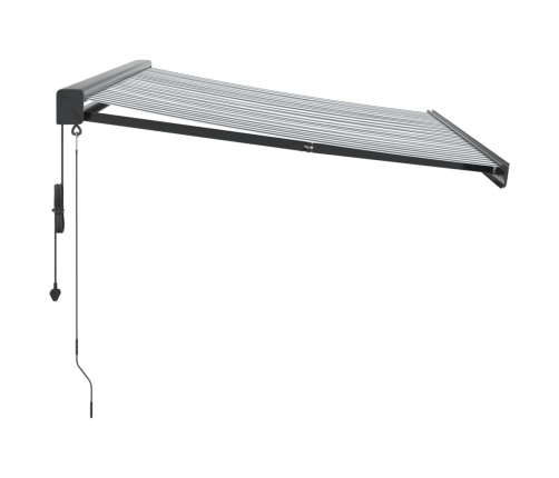 Toldo retráctil aluminio y tela gris antracita y blanco 3x2,5 m