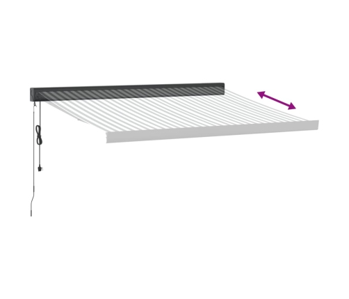 Toldo retráctil aluminio y tela gris antracita y blanco 3x2,5 m