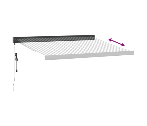 Toldo retráctil aluminio y tela antracita y blanco 3,5x2,5 m