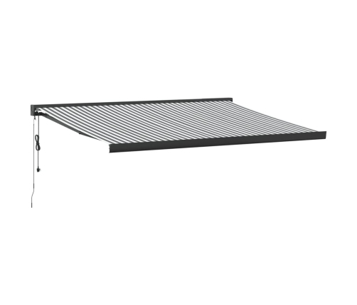 Toldo retráctil aluminio y tela gris antracita y blanco 4x3 m