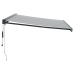 Toldo retráctil aluminio y tela gris antracita y blanco 4x3 m