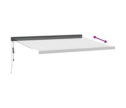 Toldo retráctil aluminio y tela gris antracita y blanco 4x3 m