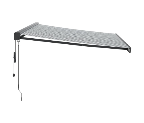 Toldo retráctil aluminio y tela gris antracita y blanco 4,5x3 m