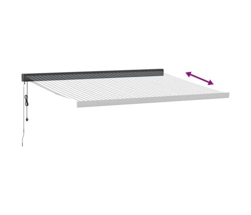 Toldo retráctil aluminio y tela gris antracita y blanco 4,5x3 m