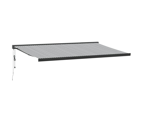 Toldo retráctil aluminio y tela gris antracita y blanco 5x3 m