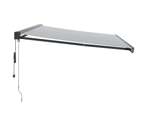 Toldo retráctil aluminio y tela gris antracita y blanco 5x3 m