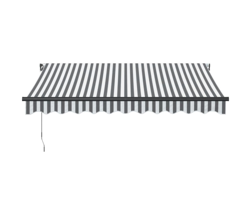 Toldo retráctil manual gris antracita y blanco 300x250 cm