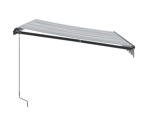 Toldo retráctil manual gris antracita y blanco 300x250 cm