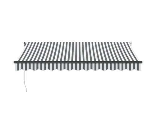 Toldo retráctil manual gris antracita y blanco 350x250 cm