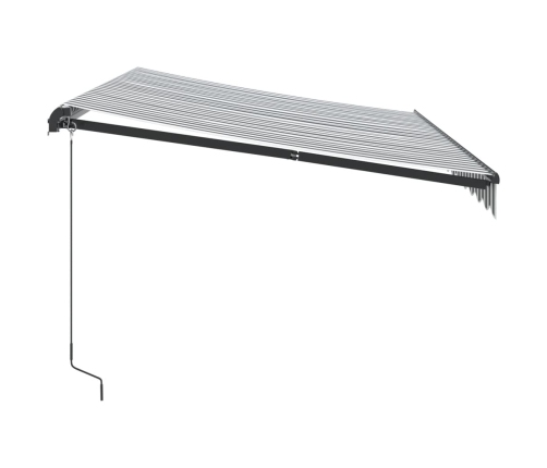 Toldo retráctil manual gris antracita y blanco 350x250 cm