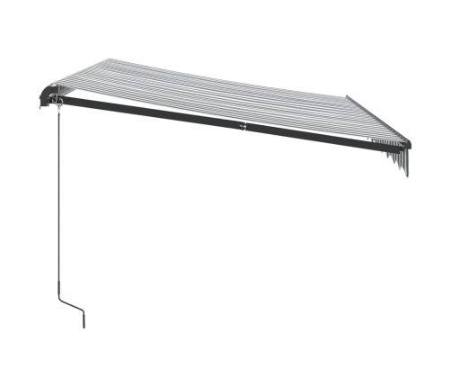 Toldo retráctil manual con LED antracita y blanco 300x250 cm