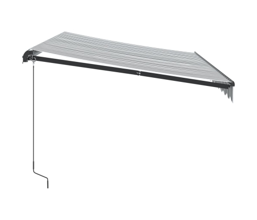 Toldo retráctil manual con LED antracita y blanco 350x250 cm