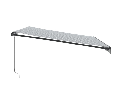 Toldo retráctil manual con LED antracita y blanco 450x300 cm