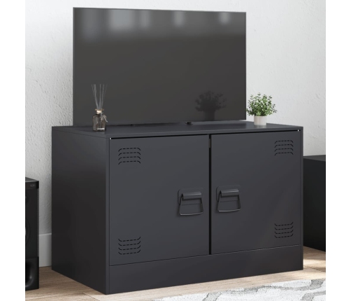 Mueble para TV de acero negro 67x39x44 cm