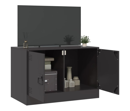 Mueble para TV de acero negro 67x39x44 cm