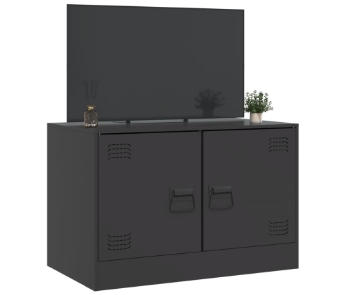 Mueble para TV de acero negro 67x39x44 cm