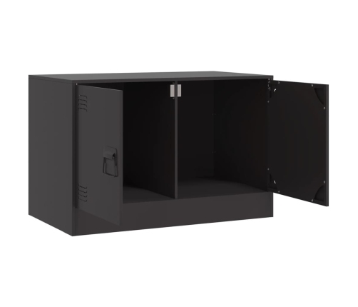 Mueble para TV de acero negro 67x39x44 cm