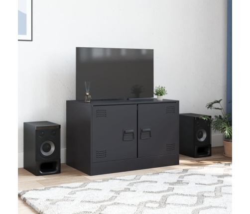 Mueble para TV de acero negro 67x39x44 cm