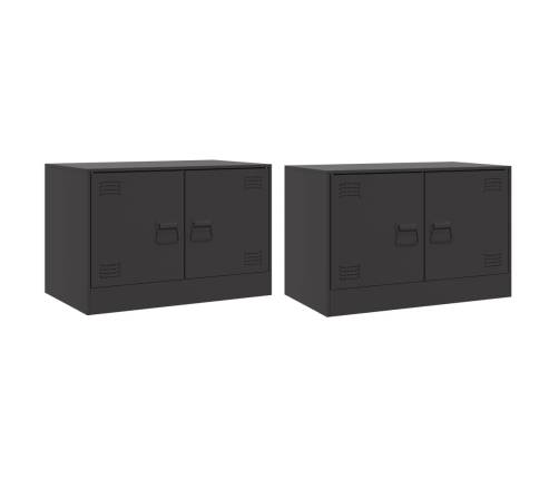 Muebles para TV 2 unidades acero negro 67x39x44 cm