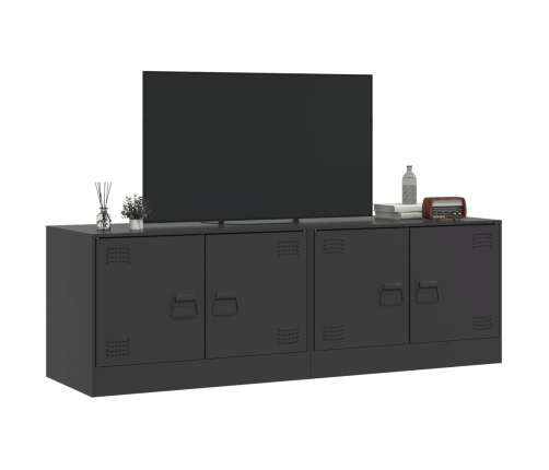 Muebles para TV 2 unidades acero negro 67x39x44 cm