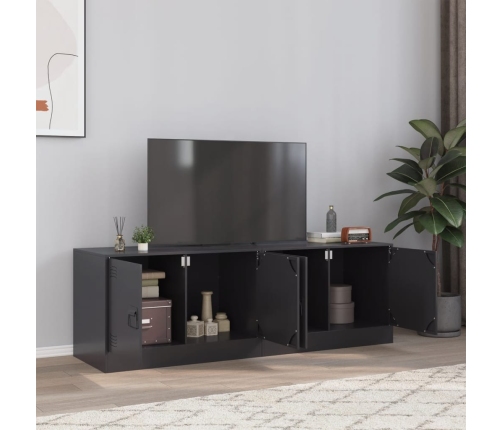 Muebles para TV 2 unidades acero negro 67x39x44 cm