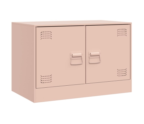 Mueble para TV de acero rosa 67x39x44 cm