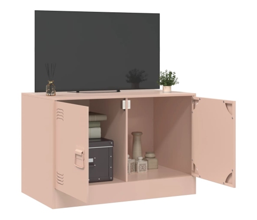 Mueble para TV de acero rosa 67x39x44 cm