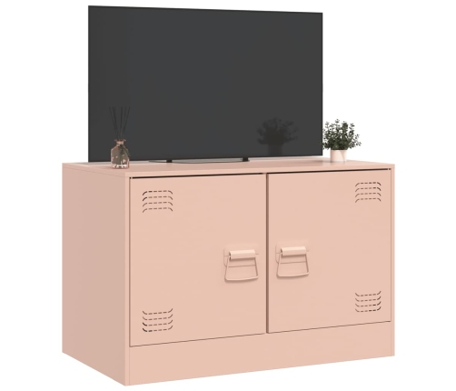 Mueble para TV de acero rosa 67x39x44 cm