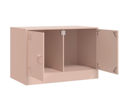 Mueble para TV de acero rosa 67x39x44 cm