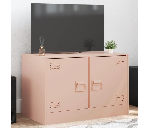 Mueble para TV de acero rosa 67x39x44 cm