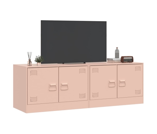 vidaXL Muebles para TV 2 unidades acero rosa 67x39x44 cm