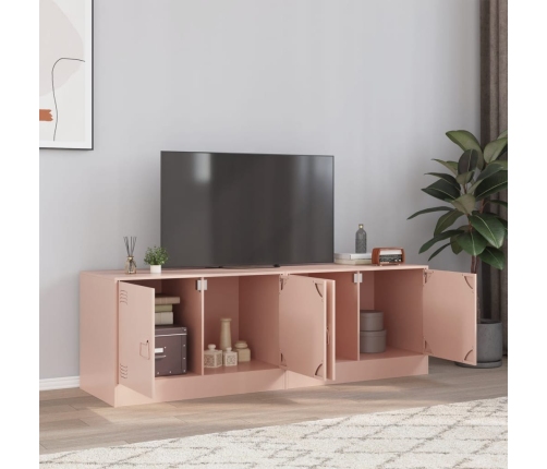 vidaXL Muebles para TV 2 unidades acero rosa 67x39x44 cm