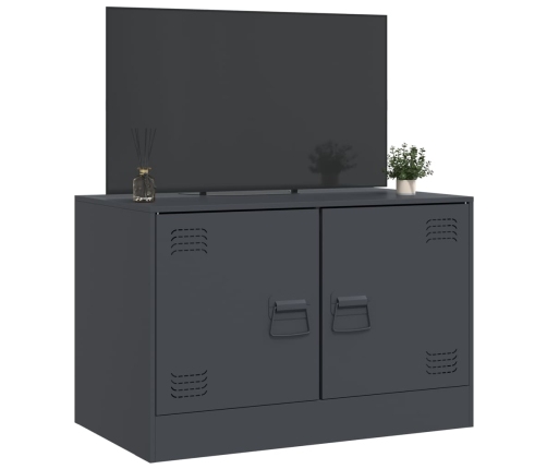 Mueble para TV de acero gris antracita 67x39x44 cm