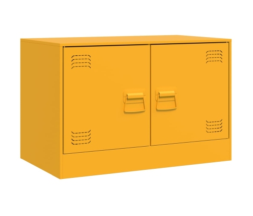 Mueble para TV de acero amarillo mostaza 67x39x44 cm