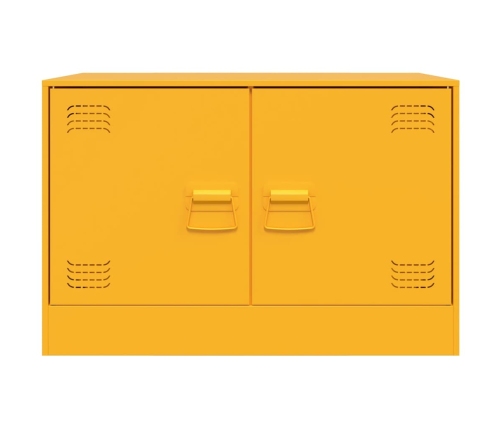 Mueble para TV de acero amarillo mostaza 67x39x44 cm