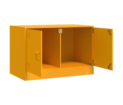 Mueble para TV de acero amarillo mostaza 67x39x44 cm