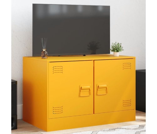 Mueble para TV de acero amarillo mostaza 67x39x44 cm