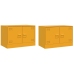 Muebles para TV 2 unidades acero amarillo mostaza 67x39x44 cm