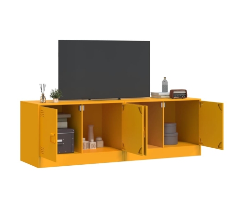 Muebles para TV 2 unidades acero amarillo mostaza 67x39x44 cm